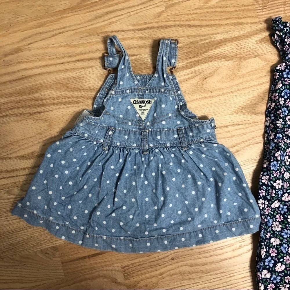 6 Month Girl Bundle Carter’s Floral Jumpsuit Denim Skirtall Skirt Overalls Baby